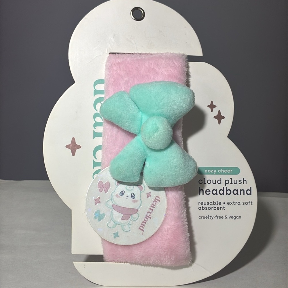 2/$20 🌥️DearCloud Soft Cloud Light Plushy Headband (Pink & Aqua)